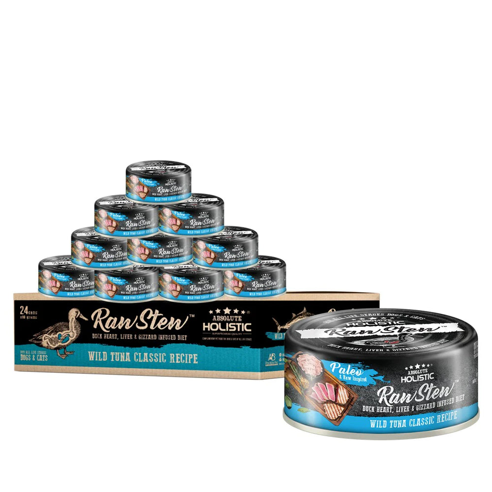 Absolute Holistic Raw Stew Tuna Classic Canned Food for Cats & Dogs 80g X24 | CTN OF 4
