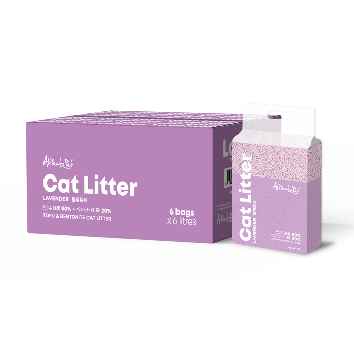 Altimate Pet Tofu & Bentonite Clumping Cat Litter LAVENDER 6L X6