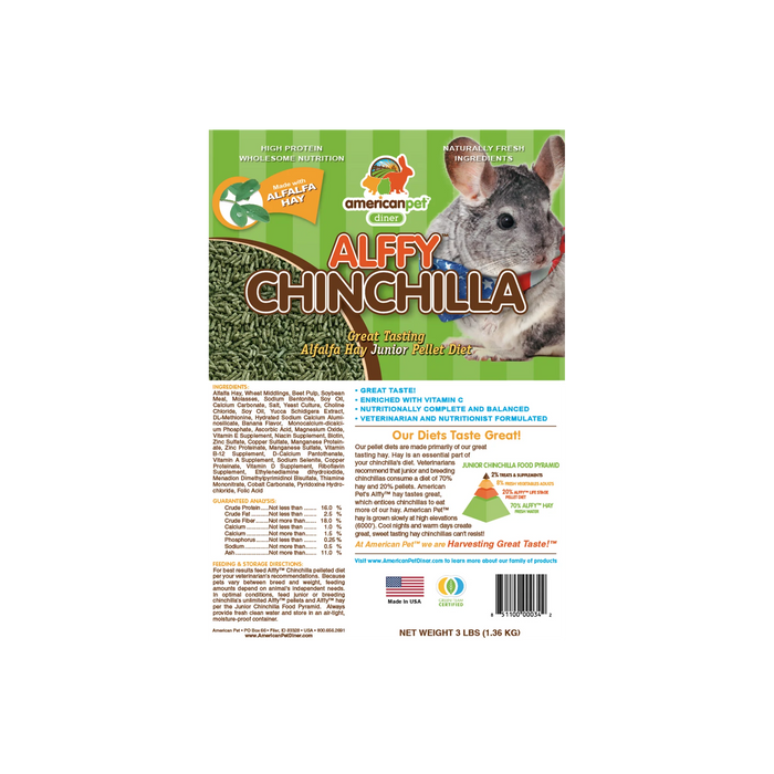 American Pet Alffy Chinchilla Pellet 3lbs