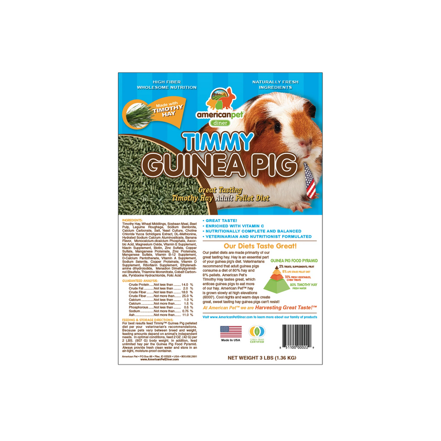 American Pet Timmy Guinea Pig Pellet 3lbs