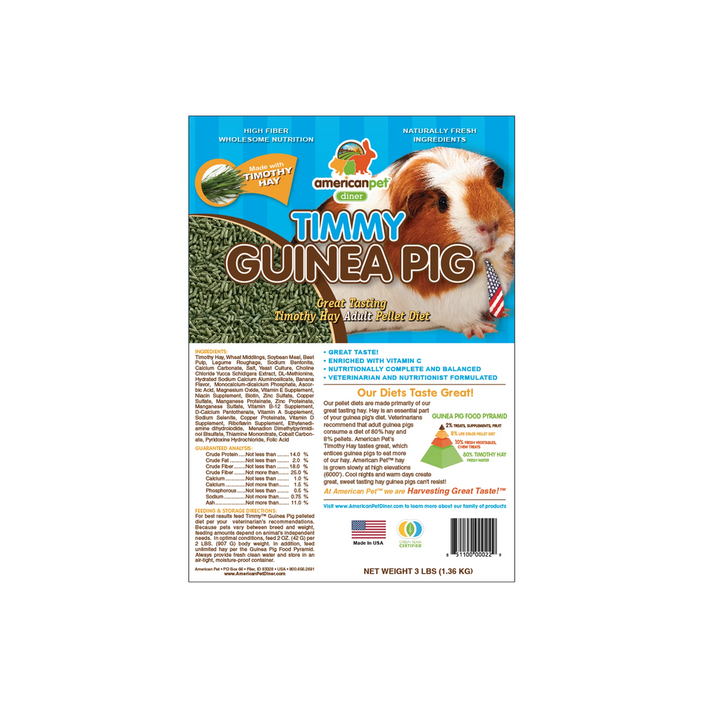 American Pet Timmy Guinea Pig Pellet 3lbs