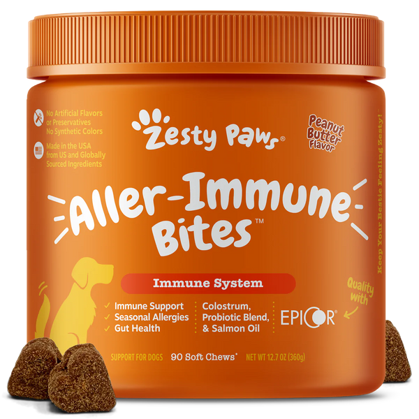 Zesty Paws Aller-Immune Bites Lamb  Dog Supplements 90ct