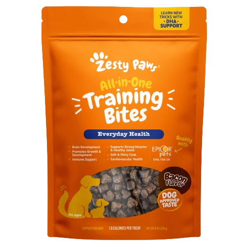 Zesty Paws Training Bites Bacon Dog Treats 8oz