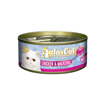 AATAS CAT Creamy Chicken & Mackerel in Gravy Cat Wet Food 80g X24