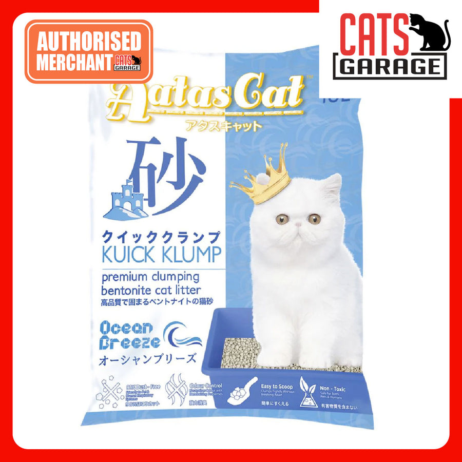 Aatas Cat Kuick Klump Bentonite Cat Litter Ocean Breeze 10L
