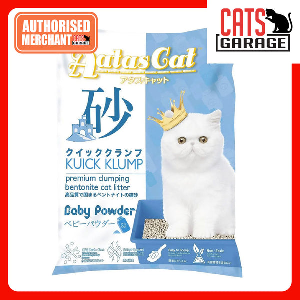Aatas Cat Kuick Klump Bentonite Cat Litter Baby Powder 10L