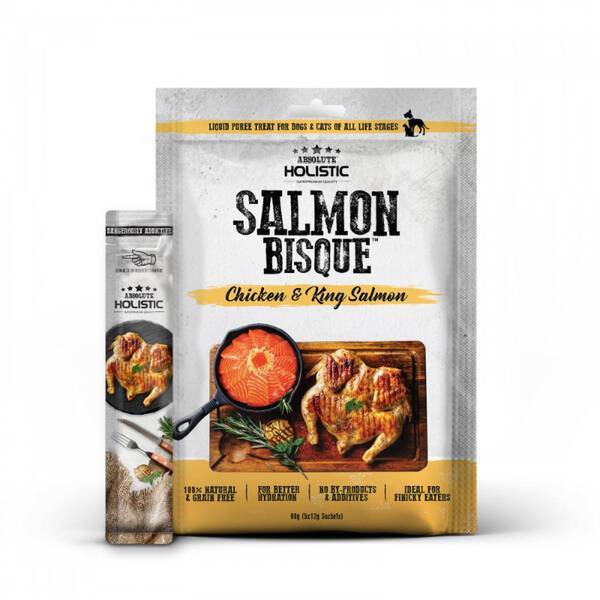 Absolute Holistic Bisque Chicken & King Salmon Dog & Cat  Treats 60g