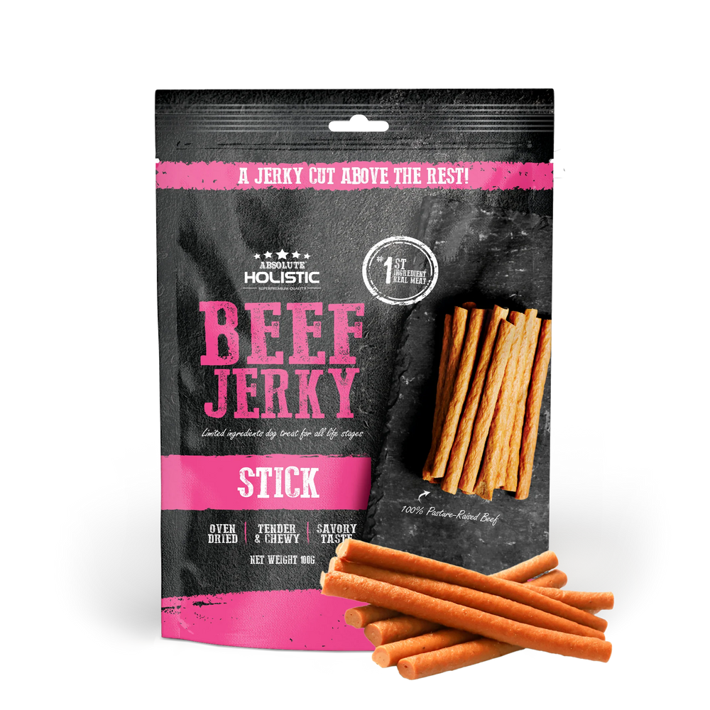 Absolute Holistic Grain Free Treats for Dog Beef Jerky Loin Stick 100g