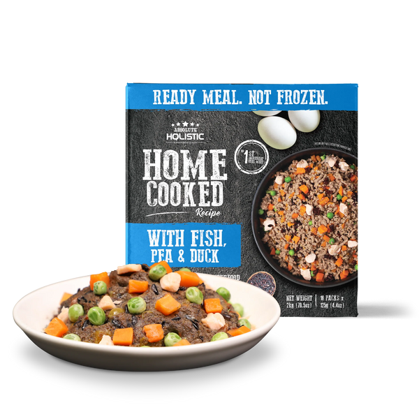 Absolute Holistic Home Cooked Style Recipe Gently Cooked Fish, Peas & Duck Dog Food 125g X16