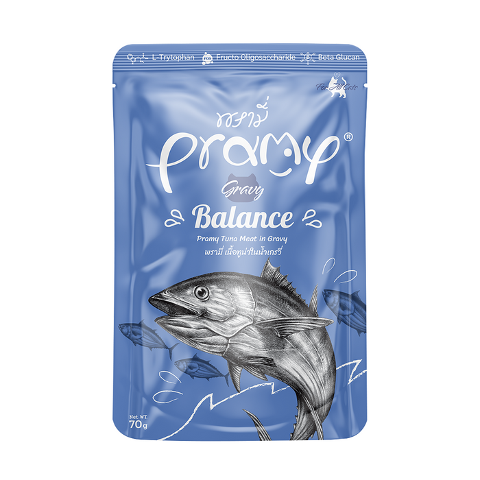 Pramy Balance Tuna Meat in Gravy for All Cats 70g X12