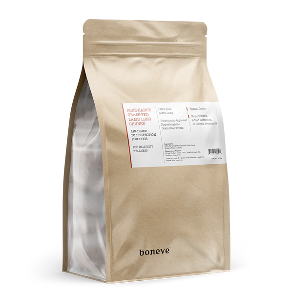 Boneve Dog Treat Air-Dried Free-Range Grass-Fed Lamb Lung Chunks 70g