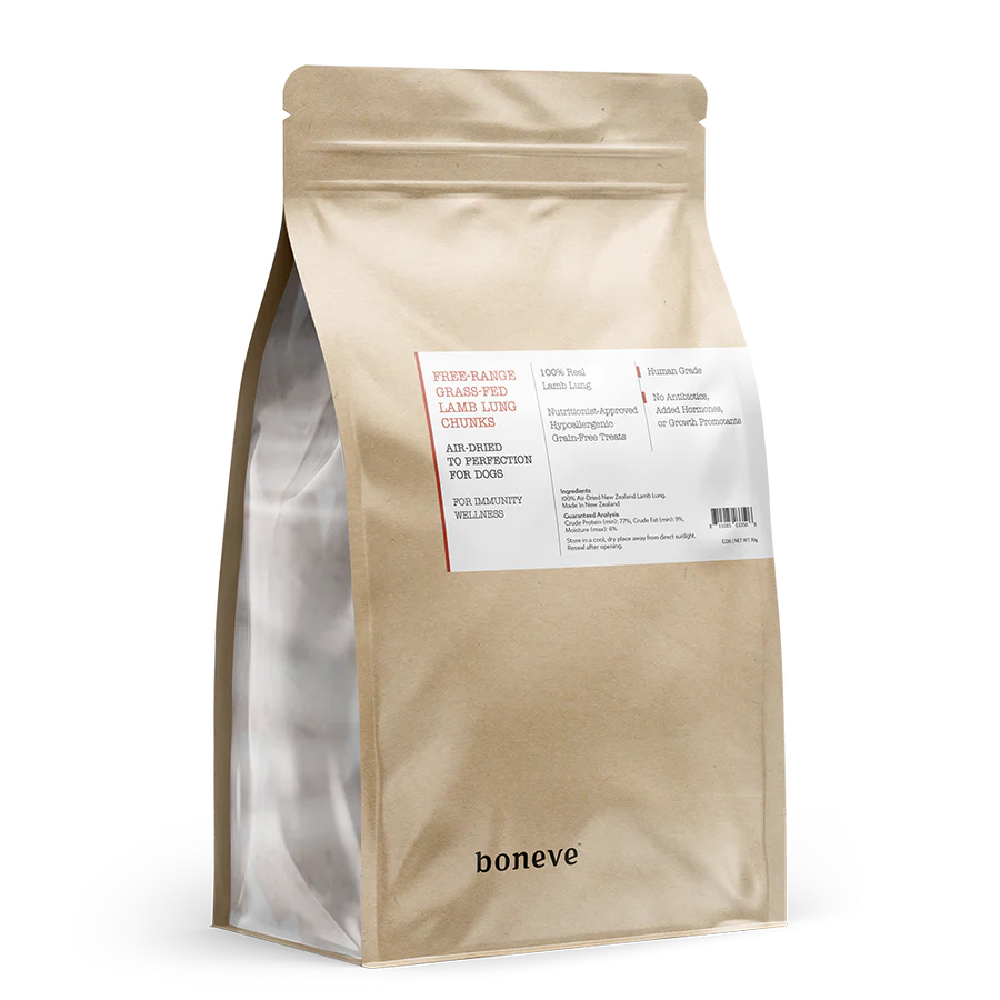 Boneve Dog Treat Air-Dried Free-Range Grass-Fed Lamb Lung Chunks 70g