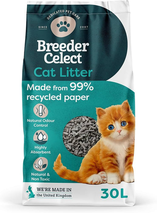 Breeder Celect Recycled Paper Cat Litter 10L - 30L