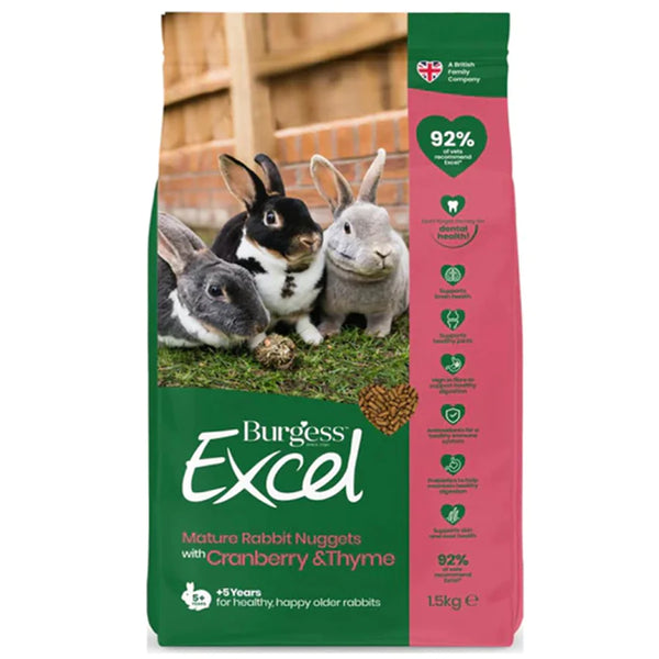 Burgess Excel Tasty Nuggets With Cranberry & Ginseng For Mature Rabbits 1.5kg