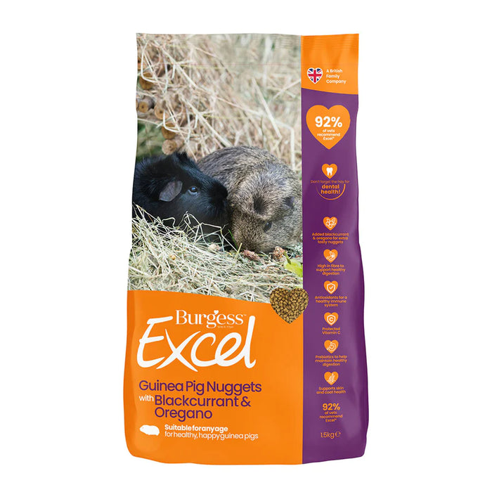 Burgess Excel Tasty Nuggets With Blackcurrant & Oregano For Guinea Pigs 1.5kg