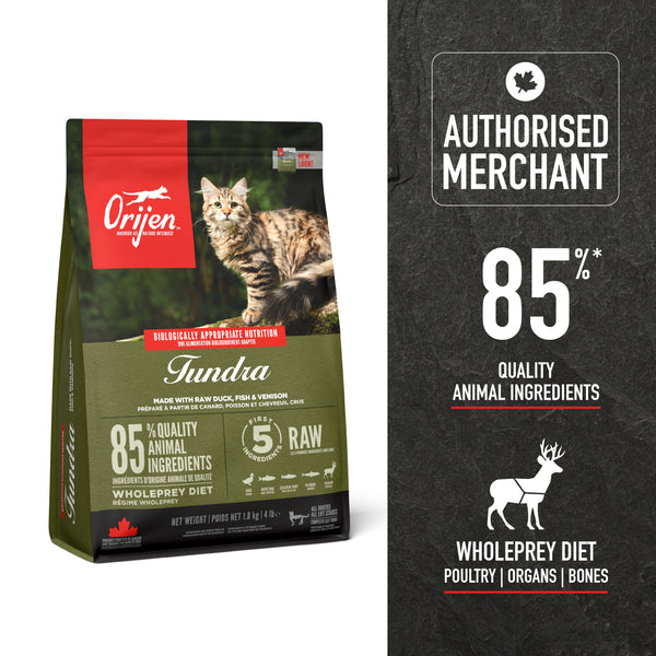 ORIJEN Tundra Freeze-Dried Infused Cat Food 1.8kg | High Protein Biologically Appropriate Cat Kibble
