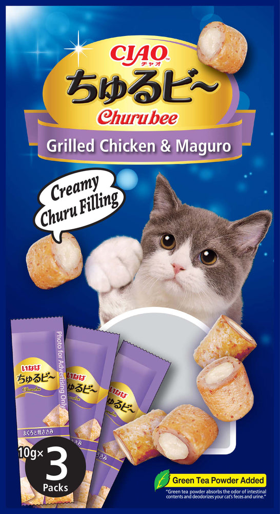 CIAO Churu Bee Tuna Grilled Chicken & Maguro Creamy 10g X3pcs