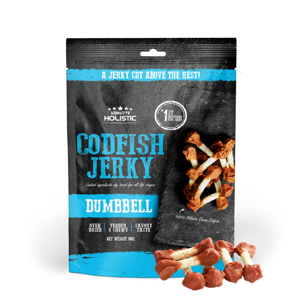 Absolute Holistic Grain Free Treats for Dog Codfish Jerky Dumbbell 100g