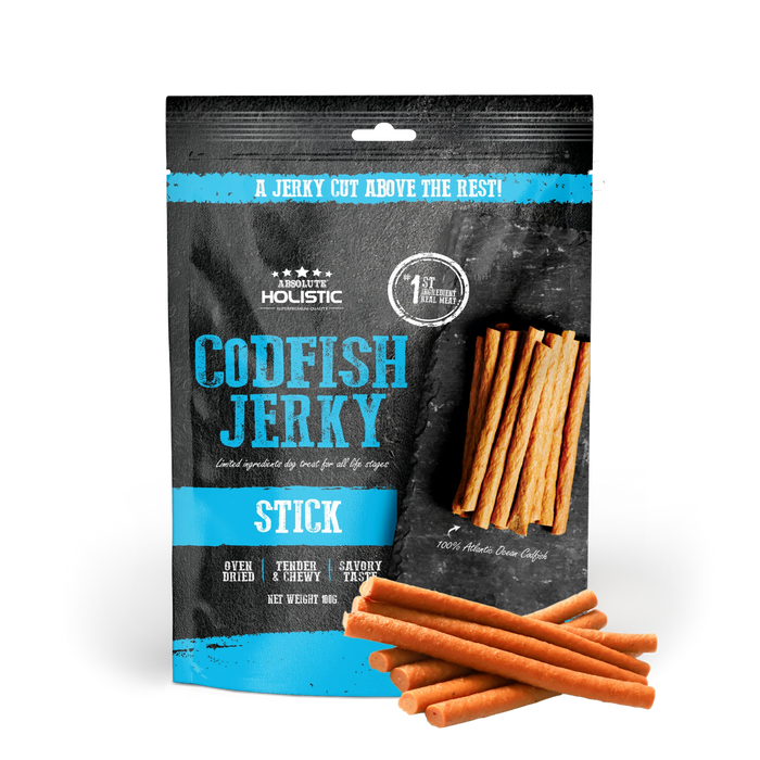 Absolute Holistic Grain Free Treats for Dog Codfish Jerky Loin Stick 100g