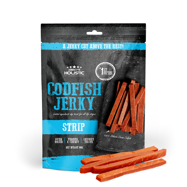 Absolute Holistic Grain Free Treats for Dog Codfish Jerky Loin Strip 100g