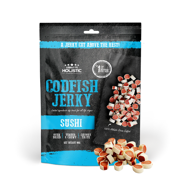 Absolute Holistic Grain Free Treats for Dog Codfish Jerky Sushi 100g