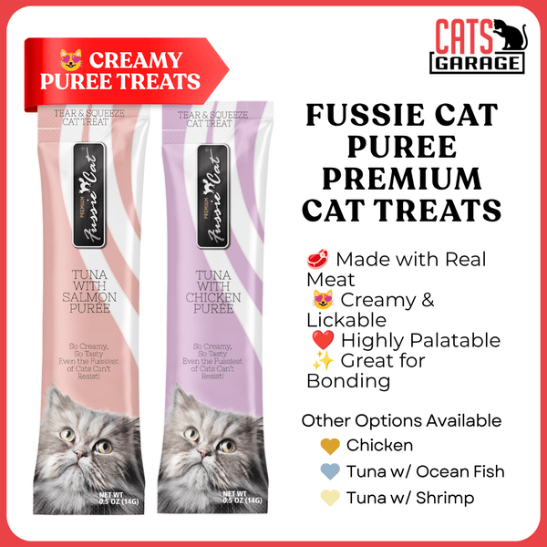 Fussie Cat Puree Premium Cat Treats | Creamy Lickable Cat Treat | Real Meat | High Moisture | All Life Stages