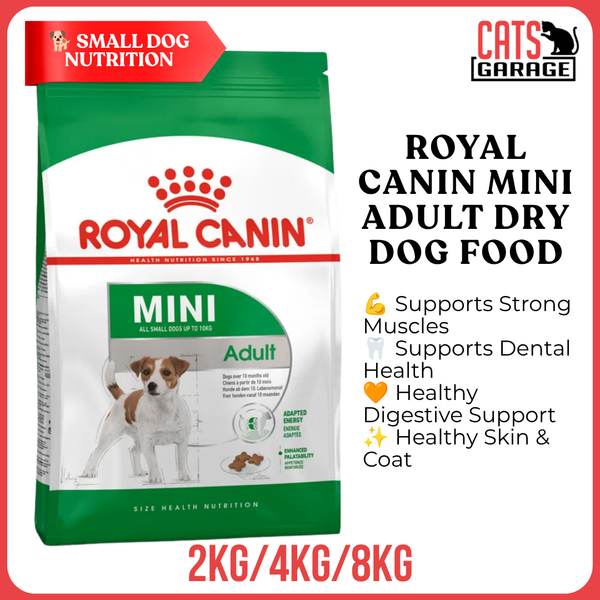 Royal Canin Mini Adult Dry Dog Food Kibble 2kg / 4kg / 8kg | Small Breed Adult Dog Food | Authorized SG Reseller