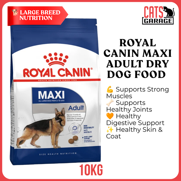 Royal Canin Maxi Adult Dry Dog Food 10kg | Large Breed Adult Dog Food Kibble | Authorized SG Reseller