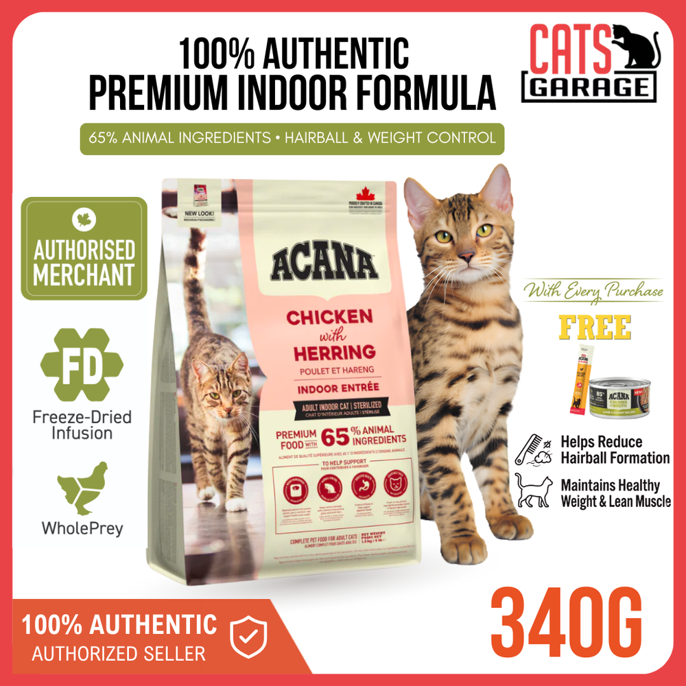 ACANA Indoor Entree Dry Cat Food 340g | Cat Kibble for Indoor Cats | Premium Nutrition, Hairball & Weight Control