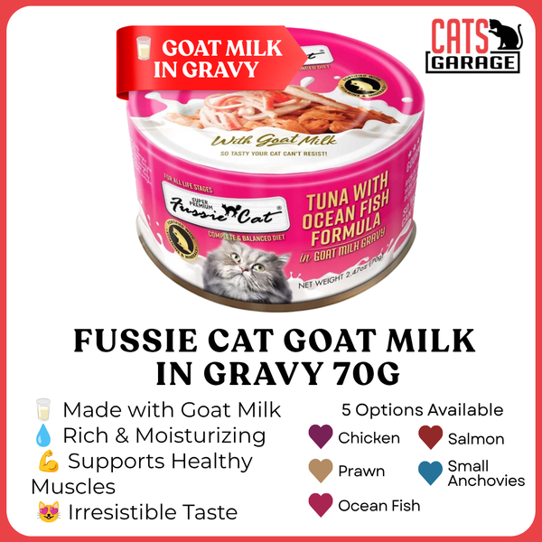 Fussie Cat Goat Milk in Gravy 70g x 24 Cans