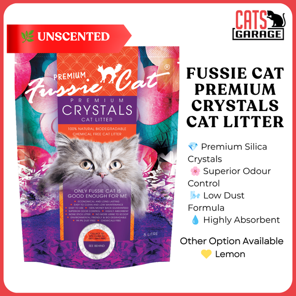 Fussie Cat Premium Crystal Cat Litter 5L x4 | Value Bundle | Silica Gel | Superior Odour Control | Low Dust | 2 scents
