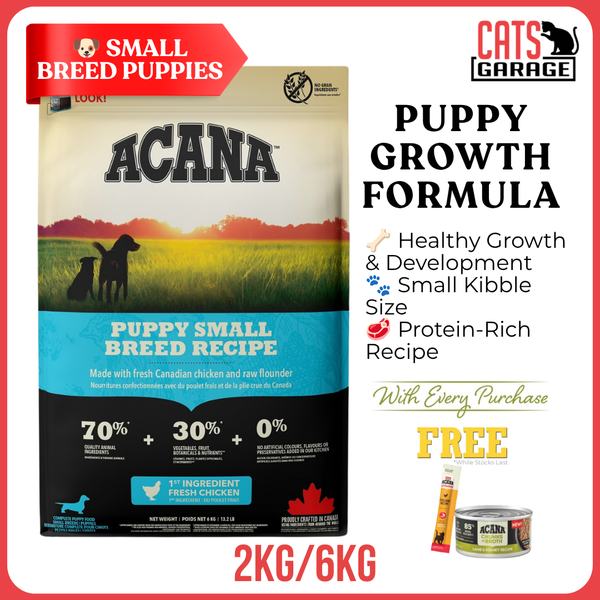 ACANA Small Breed Puppy Dry Dog Food 2kg / 6kg | Freeze-Dried Coated High Protein Puppy Kibble