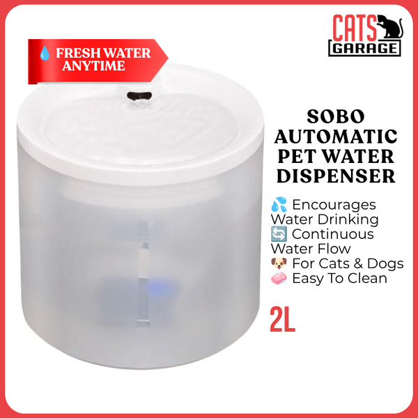 Sobo Automatic Pet Water Dispenser 2L | Cat & Dog Water Fountain | Automatic Pet Drinking Feeder | Pet Water Bowl