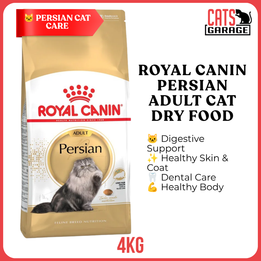 Royal Canin Persian Adult Cat Dry Food 4kg | Breed-Specific Nutrition for Persian Cats [Authorized SG Reseller]
