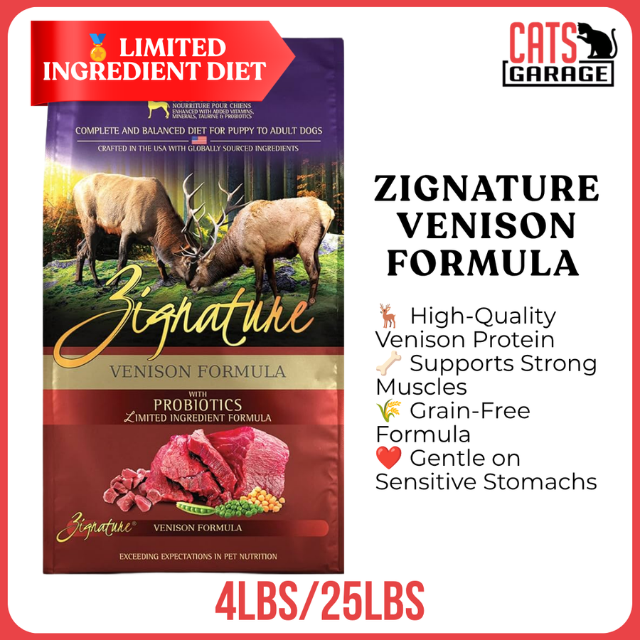 Zignature Venison Formula Dry Dog Food | Grain-Free | Sensitive Skin & Stomach