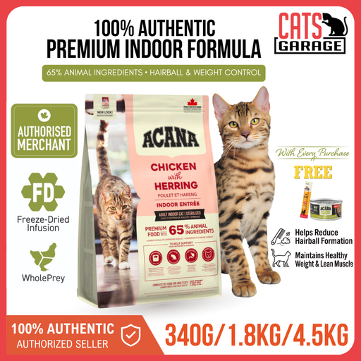 ACANA Indoor Entree Dry Cat Food | Cat Kibble for Indoor Cats | Premium Nutrition, Hairball & Weight Control