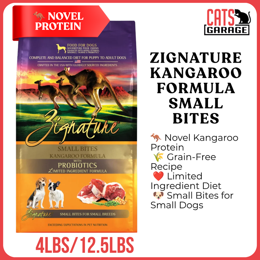 Zignature Kangaroo Formula Dog SMALL BITES Dry Food (2 Sizes)