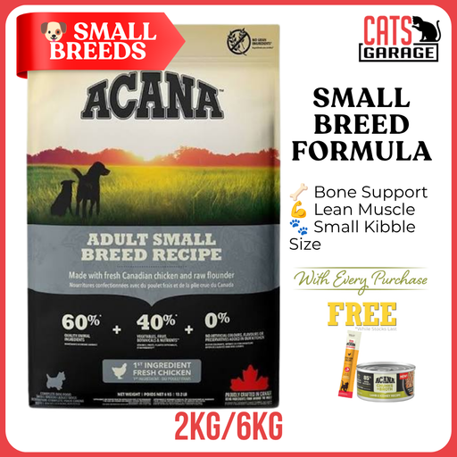 ACANA Adult Small Breed Dry Dog Food | Small Kibble Dog Kibble Adult Dogs Grain Free Chicken & Fish Recipe