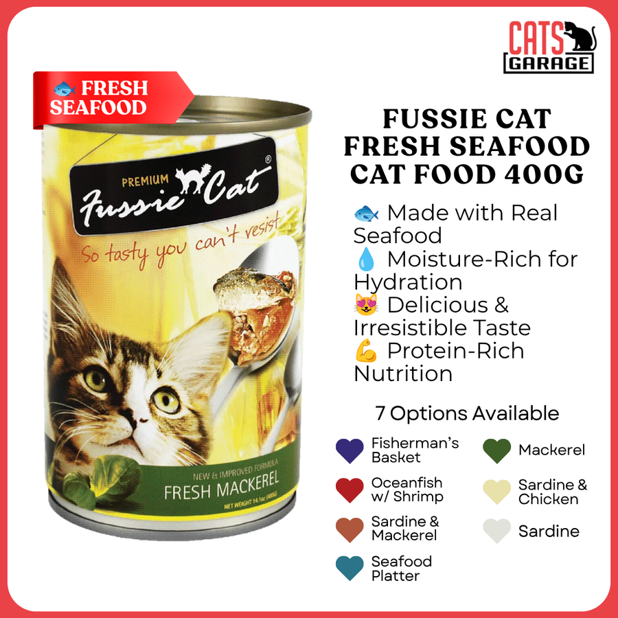 Fussie Cat Fresh Seafood Series Canned Cat Food 24 x 400g | Fresh Wet Food