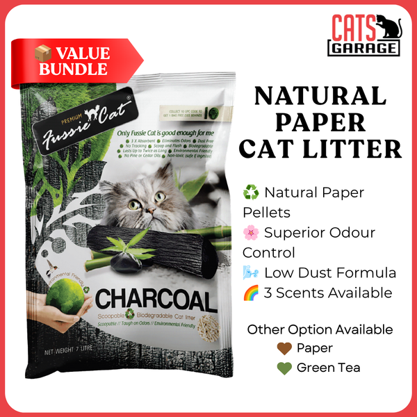 Fussie Cat Natural Paper Cat Litter 7L x7 Bags | Value Bundle | 3 Scents | Low Dust | Eco-Friendly