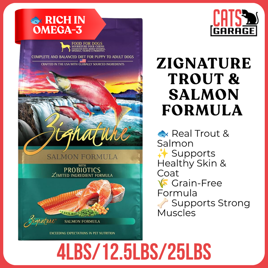 Zignature Trout & Salmon Meal Formula Dry Dog Food | Limited Ingredient | Grain-Free | Sensitive Skin & Stomach