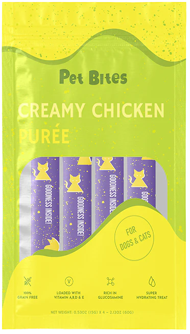 Pet Bites Creamy Chicken Puree For Cats & Dogs 60g