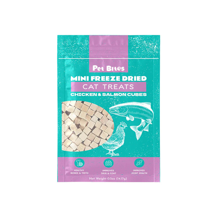 Pet Bites Mini Freeze Dried Chicken & Salmon Cubes For Cats