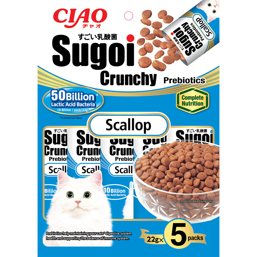 Ciao Cat Sugoi Crunchy Prebiotics Scallop 22g x 5