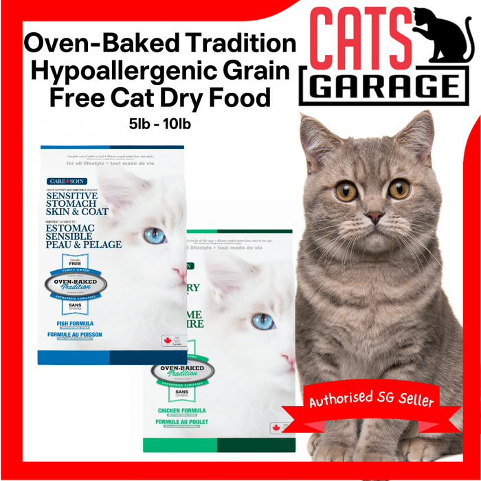 Oven-Baked Tradition Hypoallergenic Grain Free Cat Dry Food 5lb - 10lb
