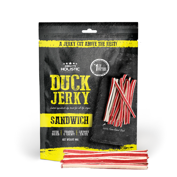 Absolute Holistic Grain Free Treats for Dog Duck Jerky Sandwich 100g