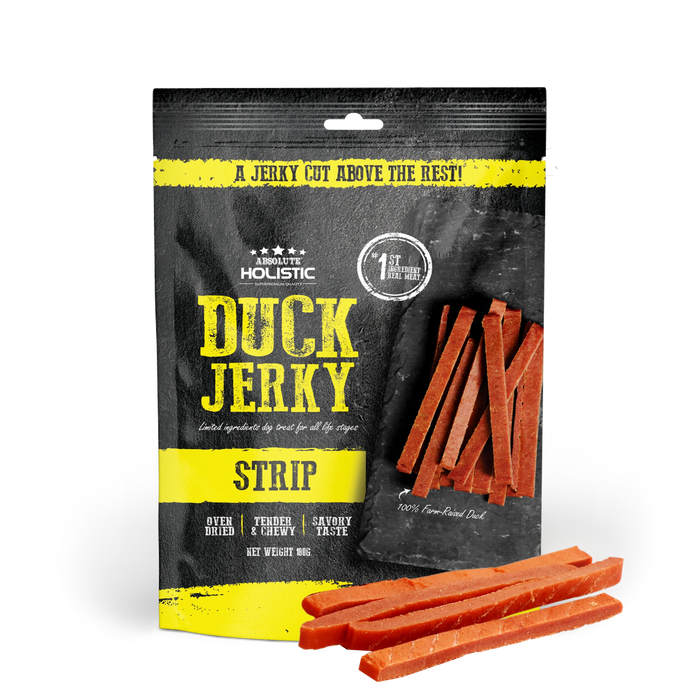 Absolute Holistic Grain Free Treats for Dog Duck Jerky Loin Strip 100g