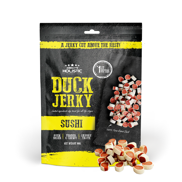 Absolute Holistic Grain Free Treats for Dog Duck Jerky Sushi 100g