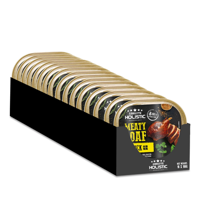 Absolute Holistic Complete & Balanced Meaty Loaf  Duck Wet Tray Food for Dog 100g X16