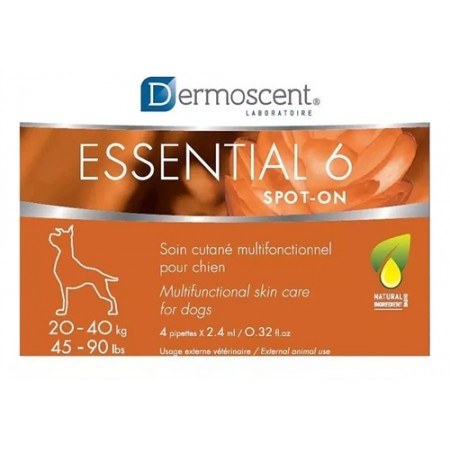Dermoscent Essential 6 Spot-On Skin Care Dogs (20-40kg) (4 Tubes)
